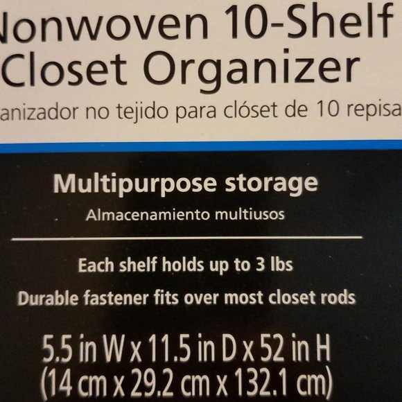 Mainstays 2 Nonwoven 10-Shelf Closet Organizers - Picture 6 of 14